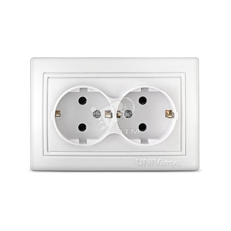 Изображение товара Севиль Розетка х 2 с заземлением белая (шт)