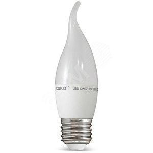 Лампа светодиодная LED 6w 4000К, E27, 500Лм, матовая свеча на ветру СОЮЗ