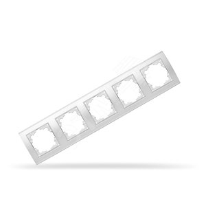 Изображение товара Рамка 5 постов Бриллиант горизонтальная белая (шт)