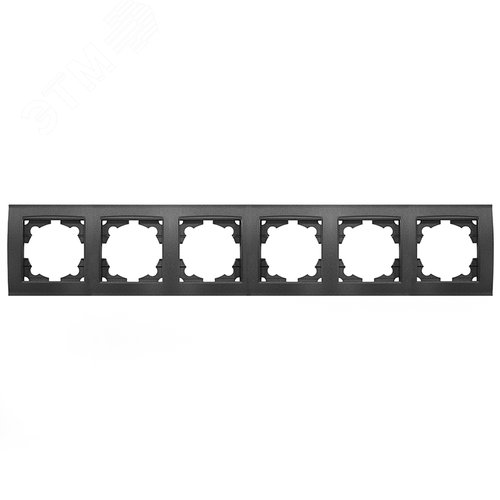 Изображение товара Рамка шестиместная горизонтальная серия Бриллиант графит (шт)