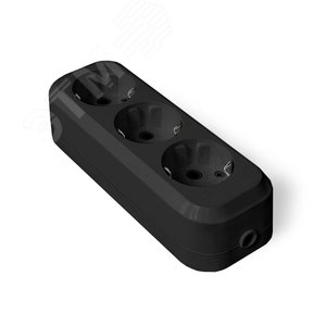 Изображение товара Колодка 3 гнезда с/з AБС-пластик еврослот черный (шт)