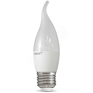 Лампа светодиодная LED 8w 2700К, E27, 650Лм, матовая свеча на ветру СОЮЗ