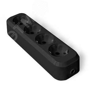 Изображение товара Колодка 4 гнезда с/з AБС-пластик еврослот черный (шт)