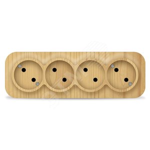Изображение товара Розетка четырехместная серия IONICH, б/з, о/у, 16А, 220В, сосна (шт)