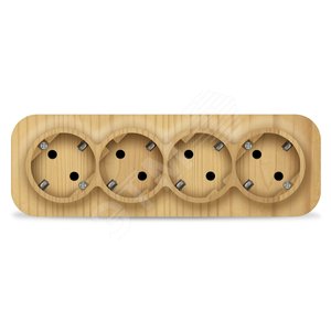 Изображение товара Розетка четырехместная серия IONICH, с/з, о/у, 16А, 220В, сосна (шт)
