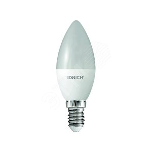 Лампа светодиодная LED 6w 4000К, E14, 540Лм, матовая свеча IONICH