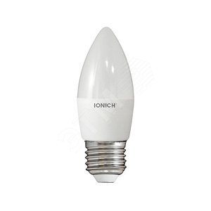 Лампа светодиодная LED 6w 4000К, E27, 540Лм, матовая свеча IONICH