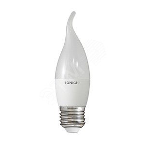 Лампа светодиодная LED 6w 6500К, E27, 540Лм, матовая свеча на ветру IONICH