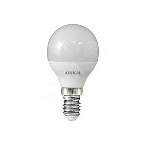 Лампа светодиодная LED 6w 2700К, E14, 540Лм, матовая, шар IONICH