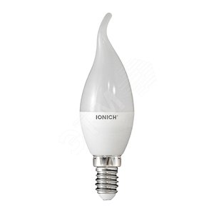 Лампа светодиодная LED 6w 6500К, E14, 540Лм, матовая свеча на ветру IONICH