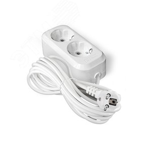 Изображение товара Удлинитель Е-302А ПВС 3*1,5 ,2 гнезда, с заземлением, 10м еврослот (шт)