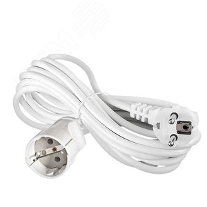 Изображение товара Удлинитель шнур УШ-16А ПВС 3*1,5 ,1 гнездо, с заземлением, 5м (шт)