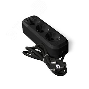 Изображение товара Удлинитель У10-554 ПВС 3*0,75 3гн. с/з 2м еврослот черный (шт)