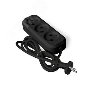 Изображение товара Удлинитель У6-639 М ПВС 2*0,75 3гн. б/з 2м еврослот черный (шт)