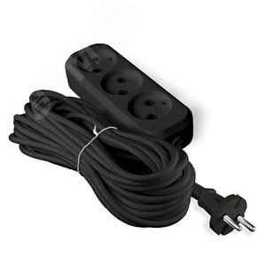 Изображение товара Удлинитель У6-639 М ПВС 2*0,75 3гн. б/з 5м еврослот черный (шт)