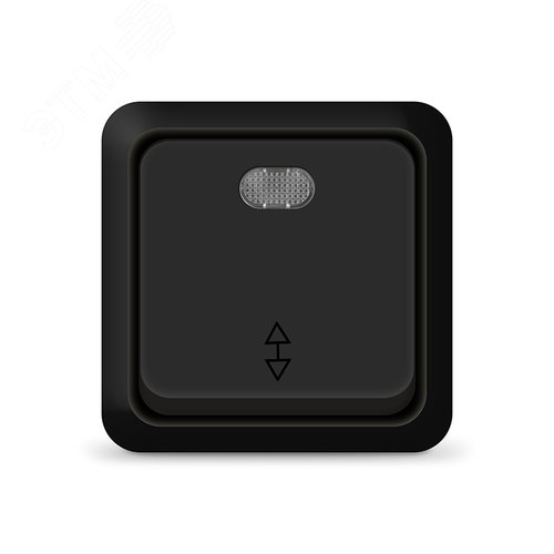 Изображение товара Выключатель проходной одноклавишный с подсветкой UNIVersal серия Олимп, о/у, 10А, 220В, черный (шт)