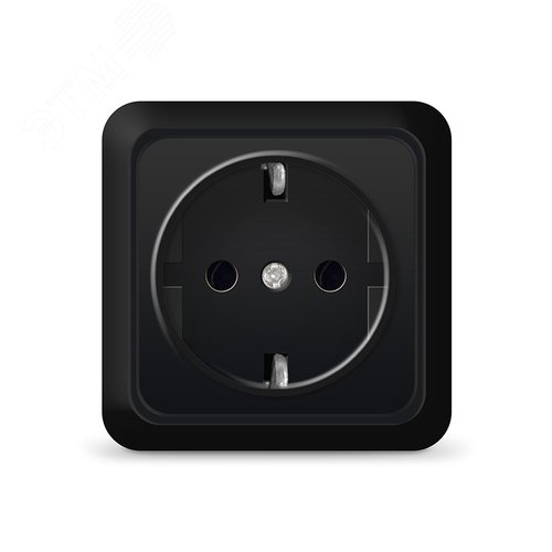 Изображение товара Розетка одноместная UNIVersal серия Олимп с/з, о/у, 16А, 220В, черная (шт)