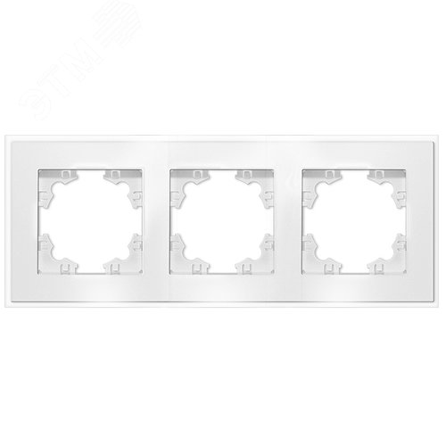 Изображение товара Афина рамка стеклянная трехместная универсальная белая (еврослот) (шт)