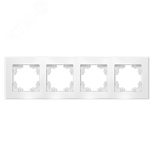Изображение товара Афина рамка стеклянная четырехместная универсальная белая (еврослот) (шт)