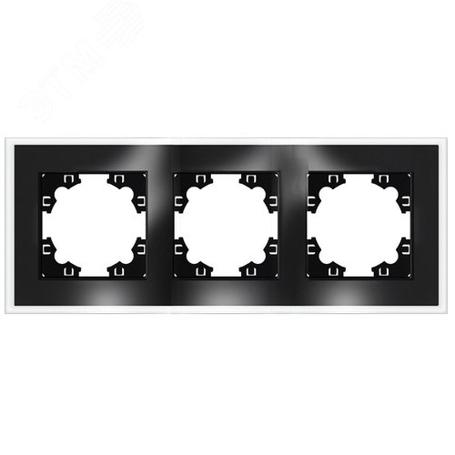 Изображение товара Афина рамка стеклянная трехместная универсальная, графит (еврослот) (шт)