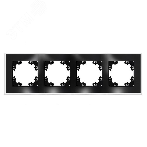 Изображение товара Афина рамка стеклянная четырехместная универсальная, графит (еврослот) (шт)