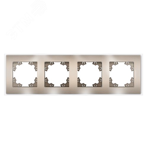 Изображение товара Афина рамка стеклянная четырехместная универсальная, шампань (еврослот) (шт)