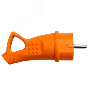 Вилка с ушком c/з каучук 16А 250В IP44 цвет оранжевый (еврослот) 3030 UNIVersal - 4