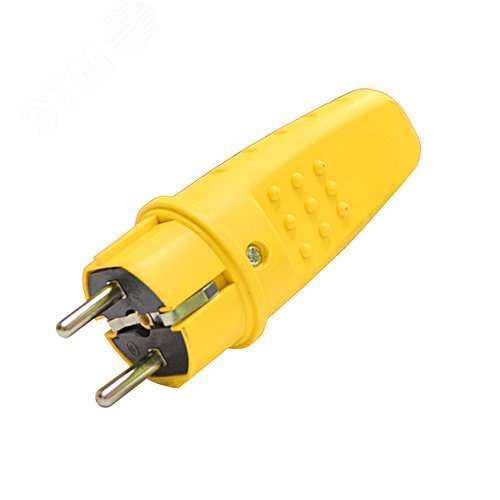 Изображение товара Вилка прямая однофазная каучук желтый (шт)