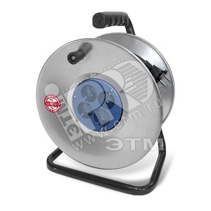 Изображение товара Удлинитель силовой Союз на металлической катушке 4 гнезда без заземления 3500 Вт КГ 50м (шт)