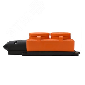 Колодка 2-х местная однофазная с заглушками КОМПАКТ с/з каучук 16А 250В IP44 цвет оранжевый (еврослот) 3033 UNIVersal - 2