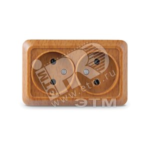 Изображение товара Розетка Олимп двойная без заземления бук (шт)