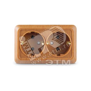 Изображение товара Розетка Олимп двойная с заземлением бук (шт)