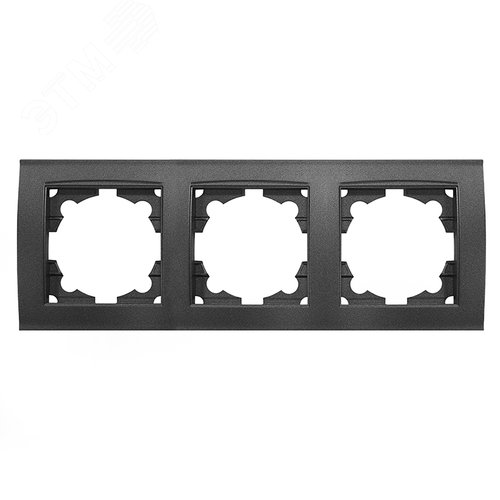 Изображение товара Рамка трехместная горизонтальная серия Бриллиант графит (шт)