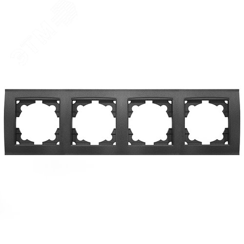Изображение товара Рамка четырехместная горизонтальная серия Бриллиант графит (шт)