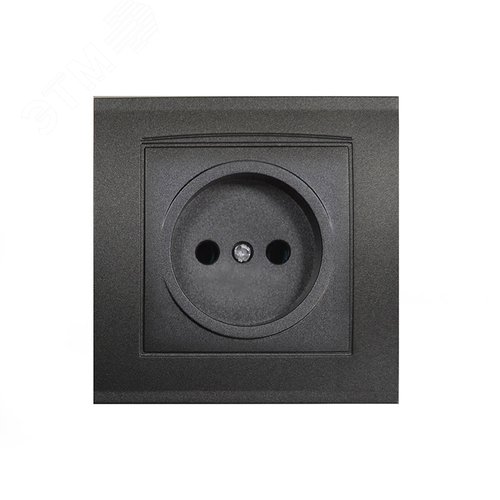 Изображение товара Розетка одноместная серия Бриллиант без заземления, скрытой установки, 16А, 220В, механизм, графит (шт)