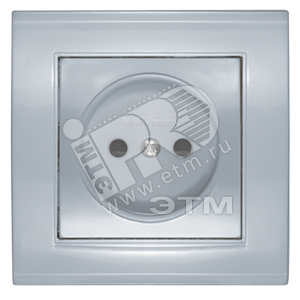 Изображение товара Розетка Бриллиант без заземления с защитной шторкой серебро (шт)