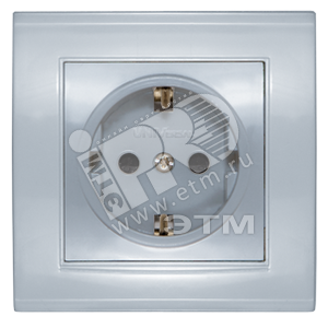 Изображение товара Розетка Бриллиант с заземлением с защитной шторкой серебро (шт)