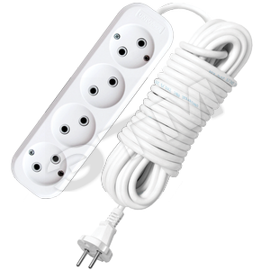 Изображение товара Удлинитель бытовой 4х10м без заземления 10А АВС-пластик E-204 (шт)