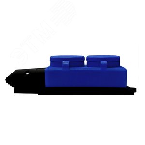 Колодка 2-х местная однофазная с заглушками КОМПАКТ с/з каучук 16А 250В IP44 цвет синий (еврослот) 3043 UNIVersal - 2