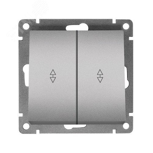 Изображение товара Афина выключатель проходной двухклавишный , с/у, 10А, 220В, механизм серебро (еврослот) (шт)