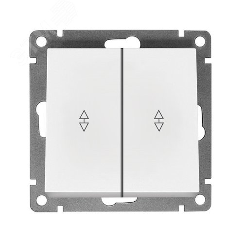 Изображение товара Афина выключатель проходной двухклавишный , с/у, 10А, 220В, механизм белый (еврослот) (шт)