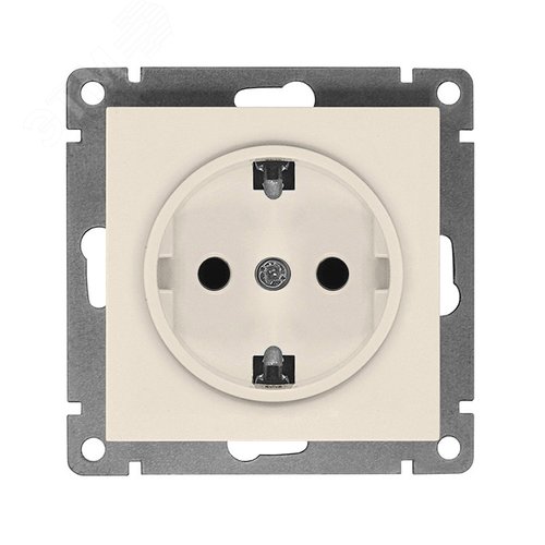 Изображение товара Розетка одноместная UNIVersal серия Афинас/з, с/у, 16А, 220В, слоновая кость (ivory) (еврослот), механизм (шт)