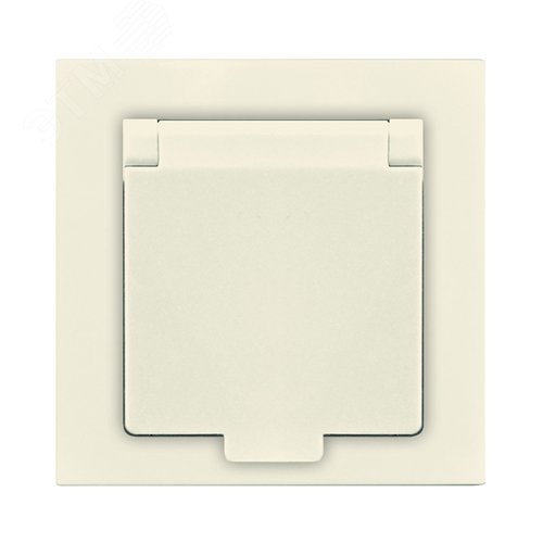 Изображение товара Розетка одноместная с крышкой UNIVersal серия Афинас/з, с/у, 16А, 220В, слоновая кость (ivory) (еврослот), механизм (шт)