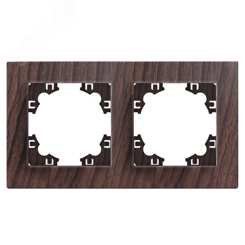 Изображение товара Рамка двухместная горизонтальная Афина венге (еврослот) (шт)