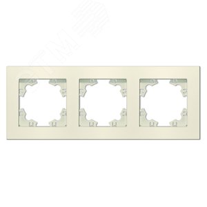 Рамка трехместная горизонтальная серия Афина слоновая кость (ivory) (еврослот)