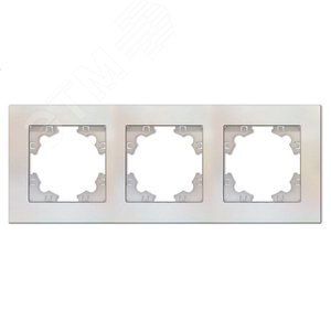 Рамка трехместная горизонтальная серия Афина жемчуг (еврослот) A0045-OBr UNIVersal