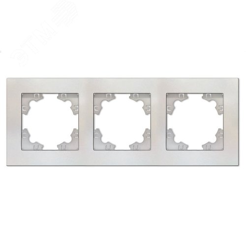 Изображение товара Рамка трехместная горизонтальная Афина жемчуг (еврослот) (шт)
