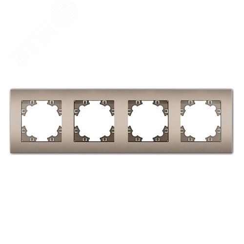 Изображение товара Рамка четырехместная горизонтальная Афина шампань (еврослот) (шт)