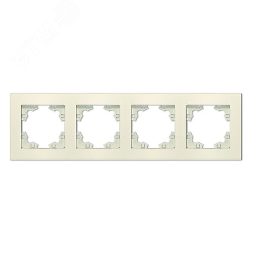 Изображение товара Рамка четырехместная горизонтальная Афина слоновая кость (ivory) (шт)