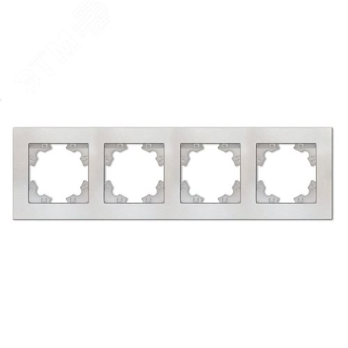 Изображение товара Рамка четырехместная горизонтальная Афина жемчуг (еврослот) (шт)